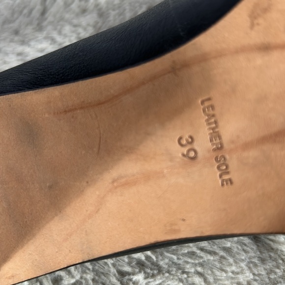 Plenty Tracy Reese Gilda Heels Black leather Navy suede, Kiltie Bows sz … - Picture 10 of 10